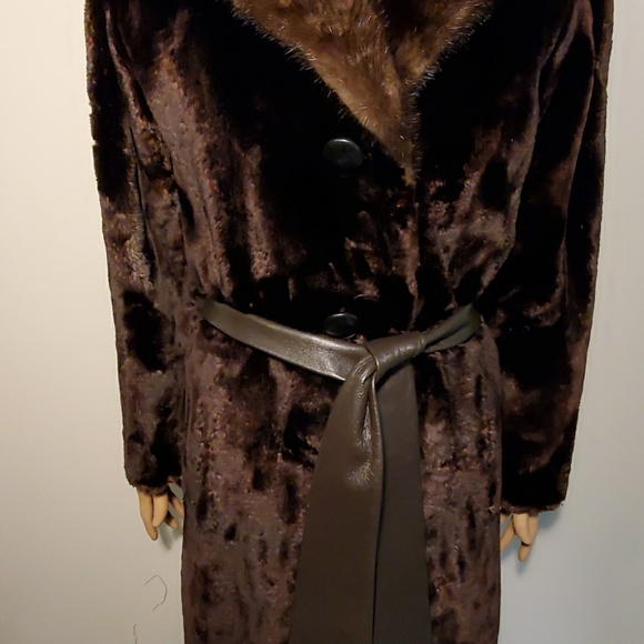 Mink collar Fur Coat - Picture 4 of 8